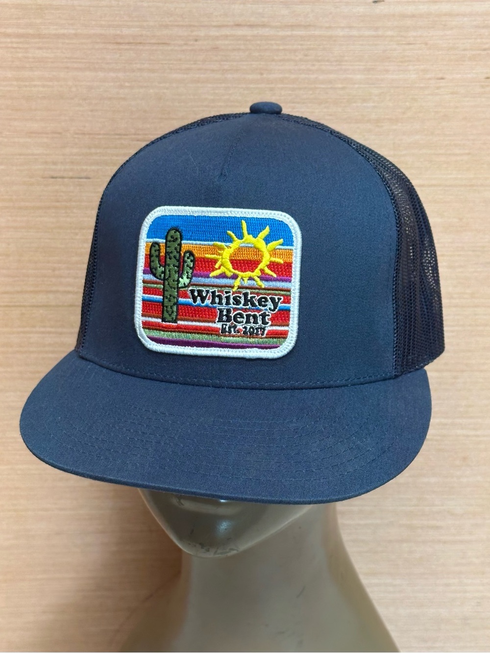 Whiskey Bent Est 2017 Blue Mesh Snap Back Trucker Hat Cap Adult OSFA Adjustable